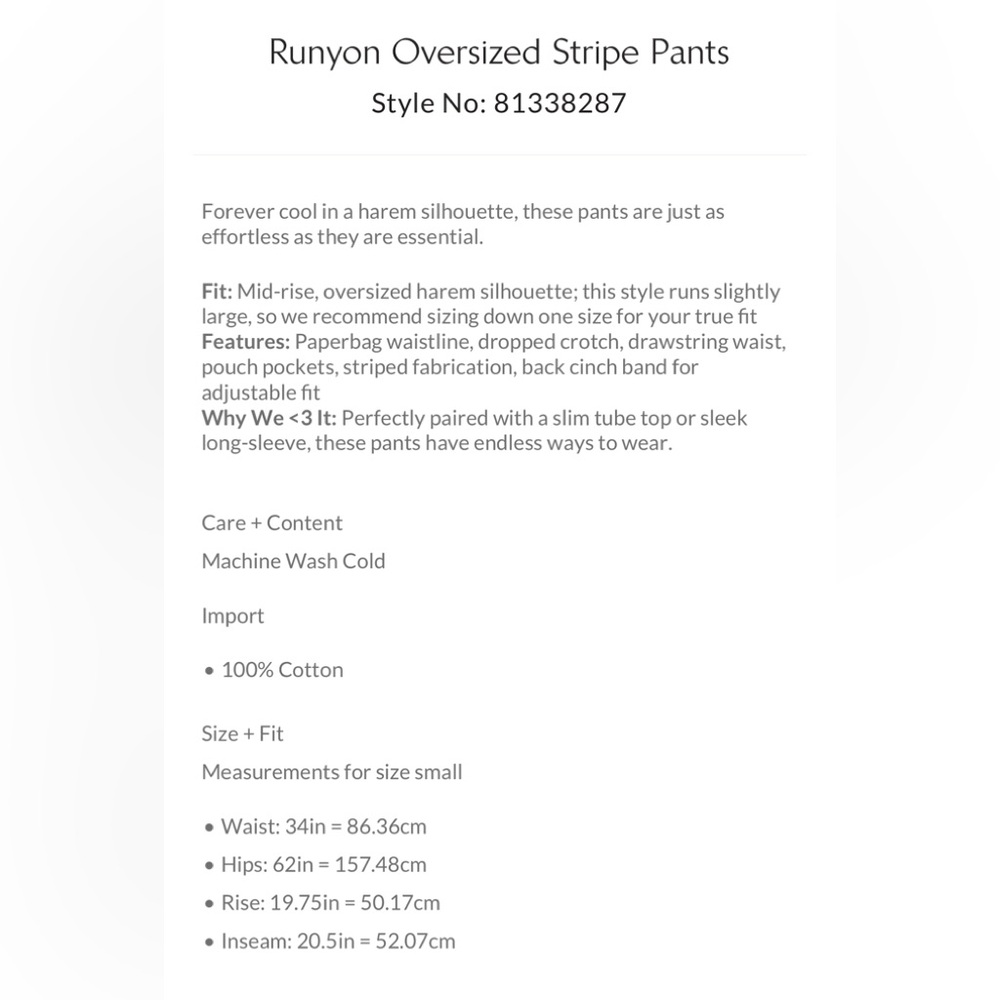 Free People Oversized Striped Pants - Picture 5 of 5